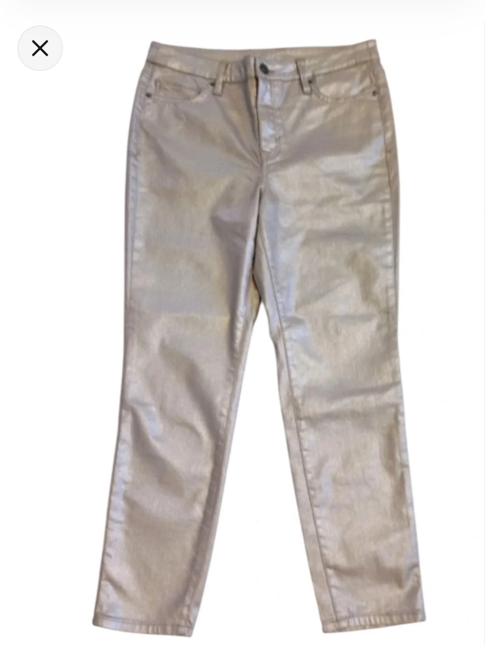 Tommy Bahama Metallic Silver Straight-Leg Pants